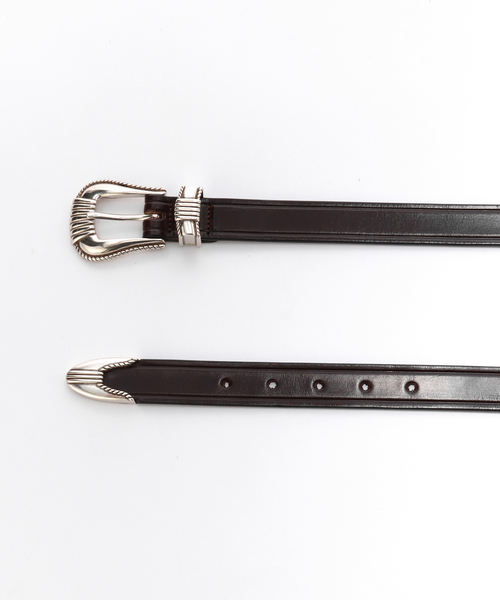 TORY LEATHER(トリーレザー)の「TORY LEATHER / トリーレザー 3-Piece Silver B BELT(ベルト・メンズ・ブラウン/ブラック・32/34)」の3枚目の写真