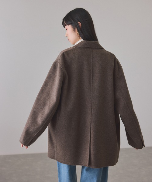 ADAM ET ROPE'(アダムエロペ)の「Super120’sリバージャケットコート(テーラードジャケット・レディース・チャコールグレー/ブラウン・FREE)」の21枚目の写真