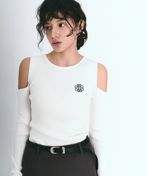 NICK&NICOLE(ニックアンドニコール)の「NICOLE WARMER RIBBED OFF SHOULDER KNIT_IVORY(ニット/セーター・レディース・その他・FREE)」の3枚目の写真