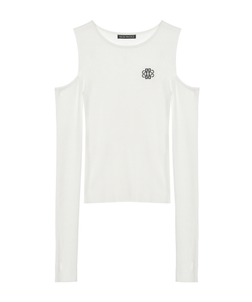 NICK&NICOLE(ニックアンドニコール)の「NICOLE WARMER RIBBED OFF SHOULDER KNIT_IVORY(ニット/セーター・レディース・その他・FREE)」の4枚目の写真