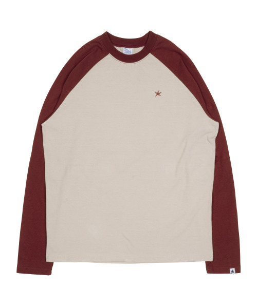 THECOLDESTMOMENT(ザコールデストモーメント)の「TCM mini logo raglan long sleeve (beige/red)(Tシャツ/カットソー・レディース・その他・MEDIUM/LARGE)」の1枚目の写真