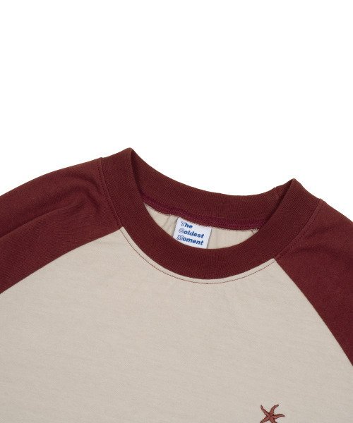 THECOLDESTMOMENT(ザコールデストモーメント)の「TCM mini logo raglan long sleeve (beige/red)(Tシャツ/カットソー・レディース・その他・MEDIUM/LARGE)」の3枚目の写真
