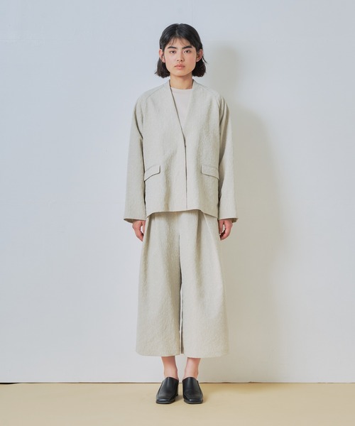 WHYTO.(ホワイト)の「「WHYTO. / ホワイト」ジャカードスリットオーバージャケット(その他アウター・レディース・ネイビー/グレイッシュベージュ/ブラック・38/36)」の12枚目の写真