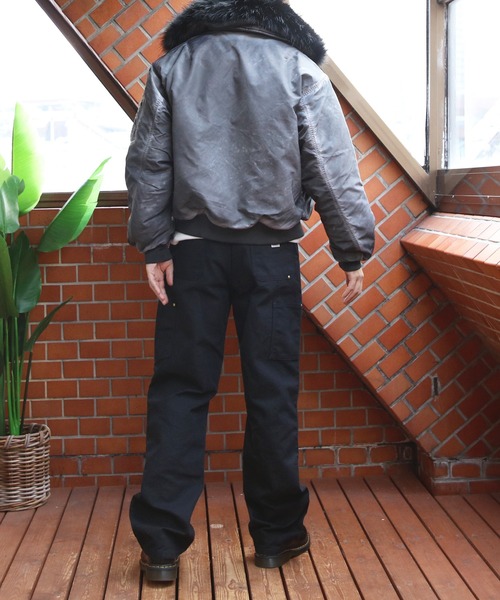 ８(eight)（エイト）の「ヴィンテージ加工ファー脱着フライトジャケット（ブルゾン・メンズ・グレー/ブラック/カーキ・MEDIUM/LARGE）」の21枚目の写真