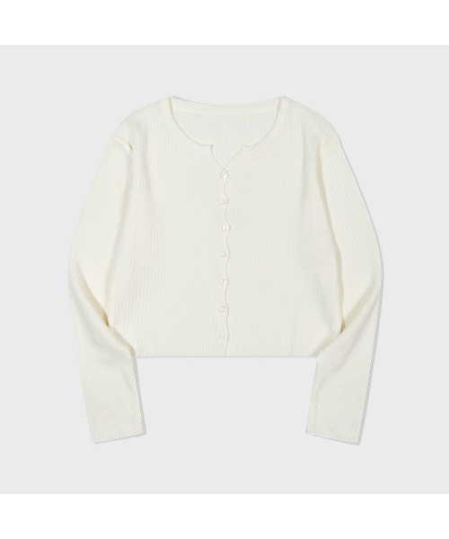MOAA(モア)の「Cropped Button V Cardigan (WHITE)(カーディガン/ボレロ・レディース・その他・SMALL/MEDIUM)」の2枚目の写真