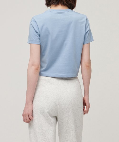 MUSINSA STANDARD WOMAN（ムシンサスタンダードウーマン）の「[クールタンダード] ウィメンズ クルーネック クロップTシャツ [スカイブルー]（Tシャツ/カットソー・レディース・その他・SMALL/MEDIUM/LARGE/X-LARGE/X-SMALL）」の2枚目の写真