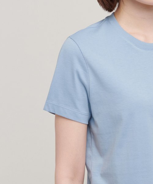 MUSINSA STANDARD WOMAN（ムシンサスタンダードウーマン）の「[クールタンダード] ウィメンズ クルーネック クロップTシャツ [スカイブルー]（Tシャツ/カットソー・レディース・その他・SMALL/MEDIUM/LARGE/X-LARGE/X-SMALL）」の5枚目の写真