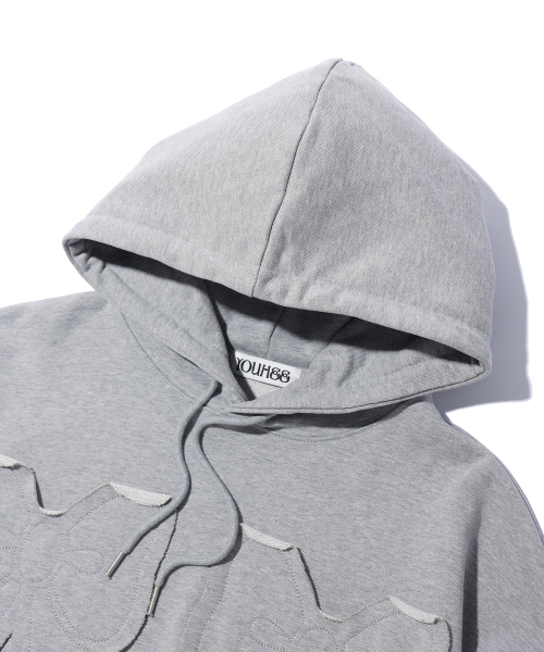 YOUHEE（ユヒ）の「YOUHEE RIBBON HOODIE MELANGE GREY（パーカー・レディース・その他・FREE）」の4枚目の写真