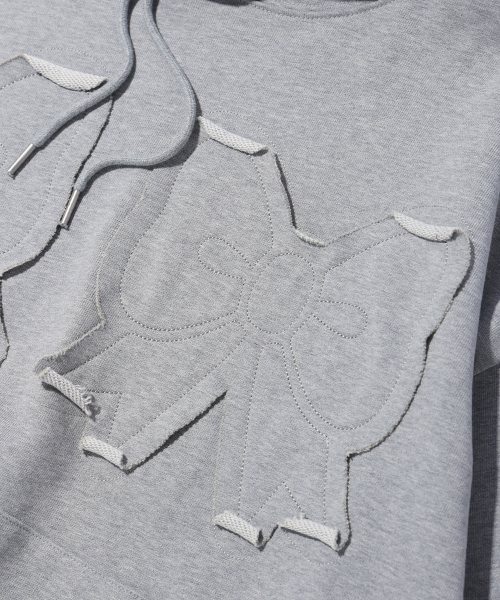 YOUHEE（ユヒ）の「YOUHEE RIBBON HOODIE MELANGE GREY（パーカー・レディース・その他・FREE）」の5枚目の写真