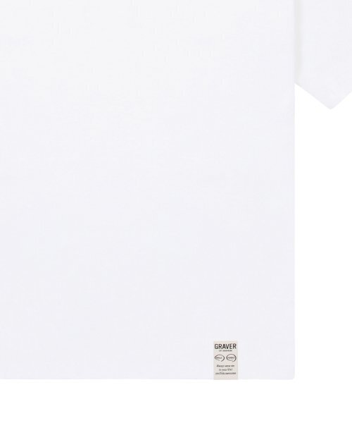 GRAVER（グレーバー）の「[ユニセックス]ドローイングスマイルクラウドロゴ半袖Tシャツ_ホワイト（Tシャツ/カットソー・レディース・ホワイト・LARGE/MEDIUM/SMALL/X-LARGE）」の4枚目の写真