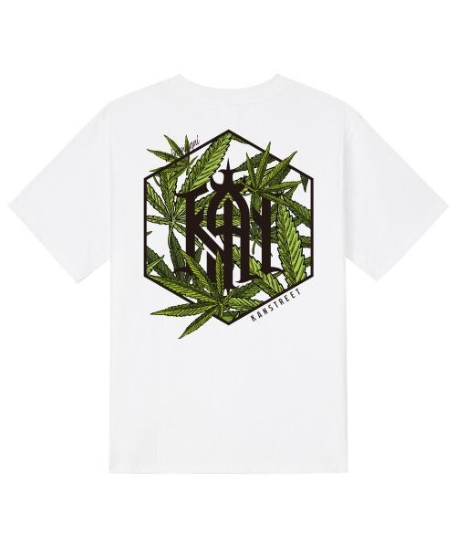 KAN6312(カン6312)の「KTW0040 マリファナ 半袖Tシャツ - ホワイト(Tシャツ/カットソー・メンズ・その他・X-LARGE/MEDIUM/SMALL/LARGE)」の1枚目の写真