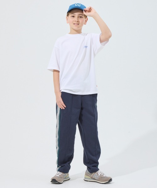 KRIFF MAYER Kid's Collection（クリフメイヤーキッズコレクション）の「【裏毛】サイドラインテーパードパンツ（スウェットパンツ・キッズ・グリーン/ネイビー/チャコール/グレー・150/140/130/120/170/160）」の22枚目の写真