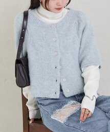 mystic | ふわふわ半袖ニット カーディガン(カーディガン/ボレロ)