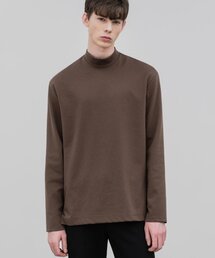 ブリードモックネックロングスリーブTシャツ[BROWN]