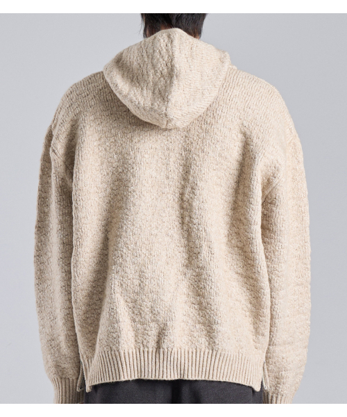 BUTTON SEOUL（ボタンソウル）の「テクスチャードフードジップニット（ベージュ）（パーカー・メンズ・その他・MEDIUM/LARGE/X-LARGE）」の9枚目の写真