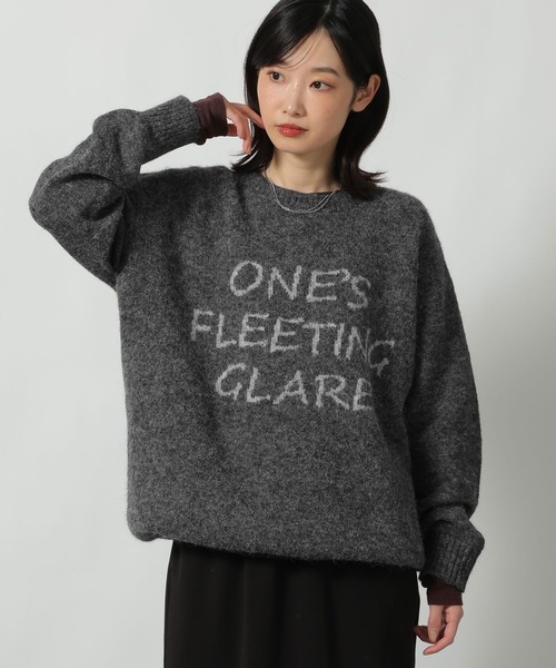 LAKOLE（ラコレ）の「ソフトシャギーロゴジャガードニット / 603288（ニット/セーター・レディース・チャコール/レッド/オフホワイト/イエロー・FREE）」の19枚目の写真