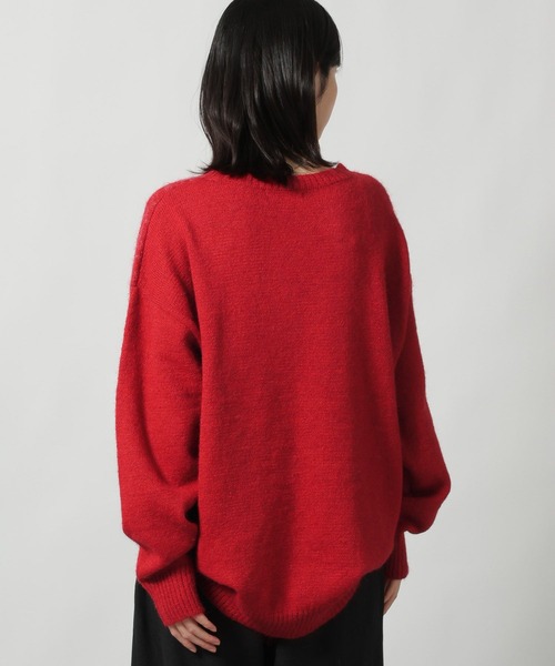 LAKOLE（ラコレ）の「ソフトシャギーロゴジャガードニット / 603288（ニット/セーター・レディース・チャコール/レッド/オフホワイト/イエロー・FREE）」の22枚目の写真