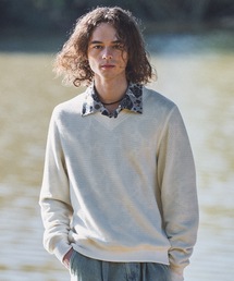 CASPER JOHN | Compact waffle V-neck sweat/コンパクトワッフルVネックスウェット(スウェット)