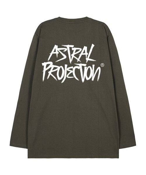 ASTRAL PROJECTION(アストラルプロジェクション)の「グラフィティレタリングオーバーサイズロングスリーブTシャツ_カーキ(Tシャツ/カットソー・メンズ・その他・LARGE/MEDIUM/X-LARGE/XX-LARGE)」の1枚目の写真