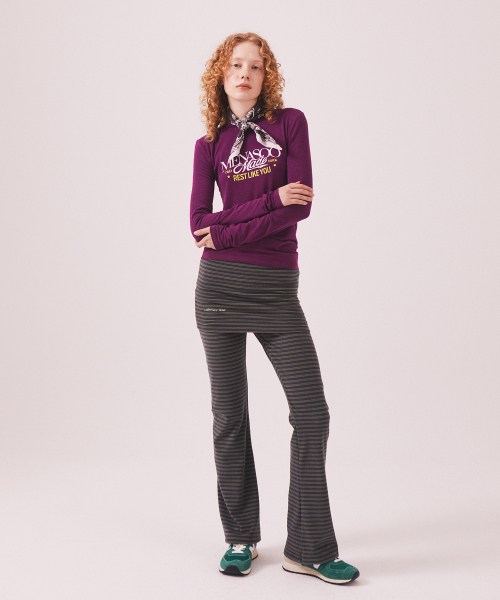 MENASOO(ミナス)の「MNS Soft Fitted Long T Shirt_Purple(Tシャツ/カットソー・レディース・パープル・F)」の8枚目の写真