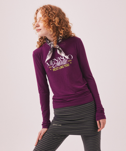 MENASOO(ミナス)の「MNS Soft Fitted Long T Shirt_Purple(Tシャツ/カットソー・レディース・パープル・F)」の9枚目の写真