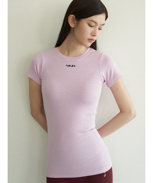 INJIACTIVE（インジアクティブ）の「リブスリムTシャツ ラベンダー（Tシャツ/カットソー・レディース・ラベンダー・SMALL/MEDIUM）」の2枚目の写真
