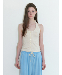 button halter top - oatmeal