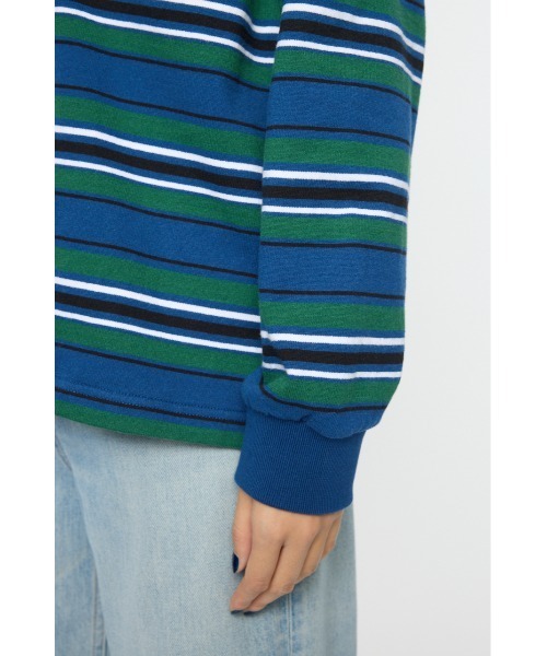 MOUSSY(マウジー)の「OVER POLO ロングスリーブシャツ(ポロシャツ・レディース・ブルー系その他3/ライトイエロー/ネイビー・FREE)」の10枚目の写真