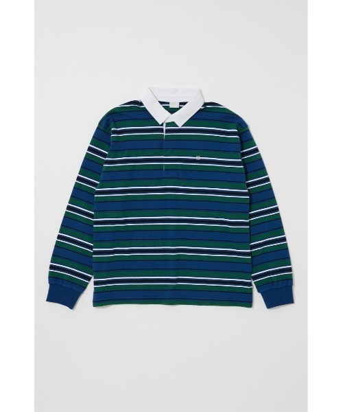 MOUSSY(マウジー)の「OVER POLO ロングスリーブシャツ(ポロシャツ・レディース・ブルー系その他3/ライトイエロー/ネイビー・FREE)」の12枚目の写真