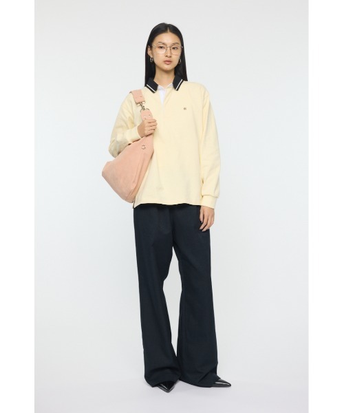MOUSSY(マウジー)の「OVER POLO ロングスリーブシャツ(ポロシャツ・レディース・ブルー系その他3/ライトイエロー/ネイビー・FREE)」の15枚目の写真