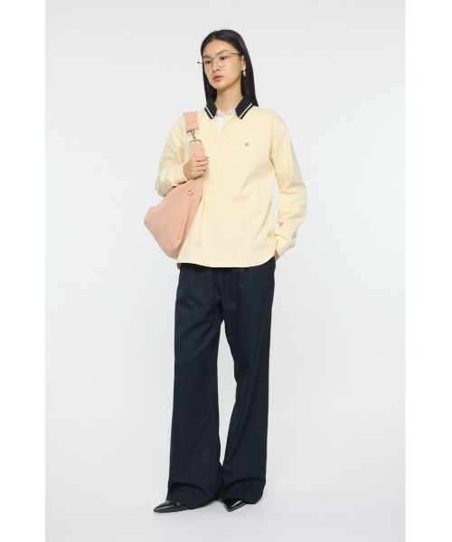 MOUSSY(マウジー)の「OVER POLO ロングスリーブシャツ(ポロシャツ・レディース・ブルー系その他3/ライトイエロー/ネイビー・FREE)」の16枚目の写真