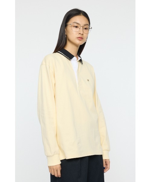MOUSSY(マウジー)の「OVER POLO ロングスリーブシャツ(ポロシャツ・レディース・ブルー系その他3/ライトイエロー/ネイビー・FREE)」の17枚目の写真
