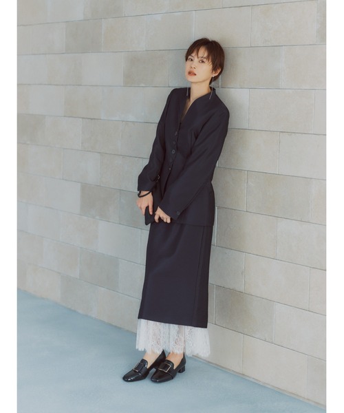 A part by（アパートバイ）の「【セレモニー】C*フィットノーカラージャケット（ノーカラージャケット・レディース・ネイビー/ブラック・MEDIUM/SMALL）」の15枚目の写真