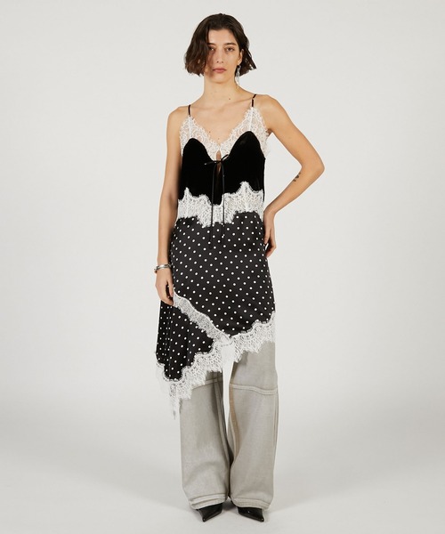 PRANK PROJECT(プランクプロジェクト)の「【2026Spring Pre-Order】アシンメトリックランジェリーチュニック / Asymmetrical Ruffle Tunic(その他トップス・レディース・マルチ/ブラック・FREE)」の6枚目の写真