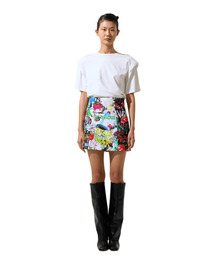 Graffiti Pattern Mini Skirt