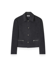 R-4（アールフォー）の「R-0040 / CASHMERE - CROP JACKET(GRAY)（その他アウター）」