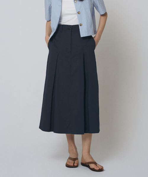 Express Holiday(エクスプレスホリデー)の「ツイルプリーツスカート_ネイビー(スカート・レディース・その他・SMALL/MEDIUM)」の1枚目の写真