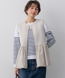 コットンダンボール ペプラム ジレ アウター