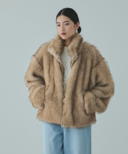 VICKY(ビッキー)の「フェイクファージャケット(その他アウター・レディース・ライトグレー/ベージュ/ベージュ系その他・M)」の3枚目の写真