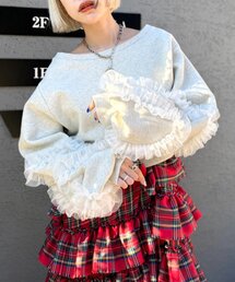 w closet | チュールフリルスウェット(Tシャツ/カットソー)