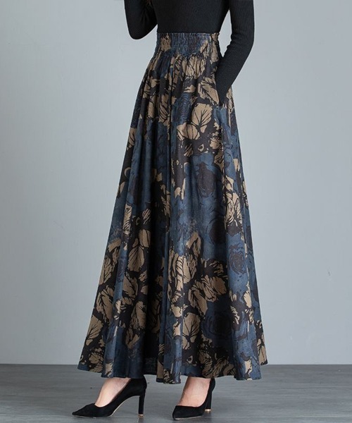 セール】フラワージャガードロングスカート（スカート）｜Flugge