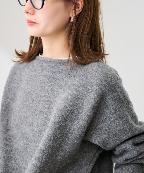 FRAMeWORK（フレームワーク）の「WOOLブークレジャージー（Tシャツ/カットソー・レディース・アイボリー/グレー・FREE）」の12枚目の写真