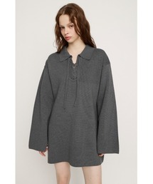 SLY | SKIPPER LACE UP S/OP スキッパー レースアップ ショートワンピース 冬服 春服(ワンピース)