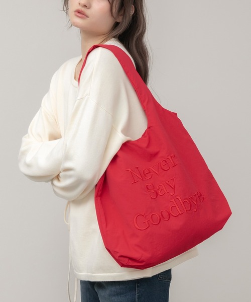 HEILIS(ヘイリス)の「ロゴ刺繍トートバッグ / レッド ネイビー ブラウン トート A4 通勤 通学 サブバッグ 韓国 刺繍 ロゴ 軽量 肩掛け(トートバッグ・レディース・ブラウン/ネイビー/レッド・FREE)」の18枚目の写真