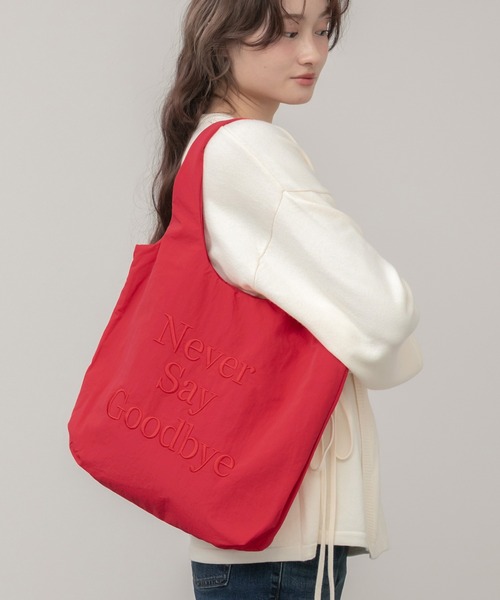 HEILIS(ヘイリス)の「ロゴ刺繍トートバッグ / レッド ネイビー ブラウン トート A4 通勤 通学 サブバッグ 韓国 刺繍 ロゴ 軽量 肩掛け(トートバッグ・レディース・ブラウン/ネイビー/レッド・FREE)」の19枚目の写真