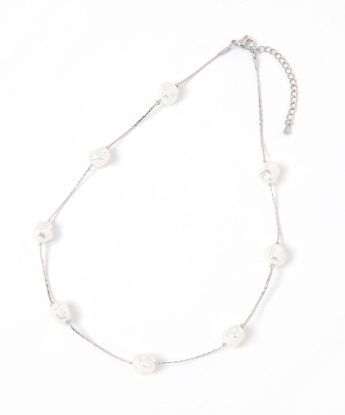 LEPSIM（レプシィム）の「ステンレスステーションチョーカー　624963（チョーカー・レディース・アイボリー/シルバー・ONE SIZE）」の3枚目の写真