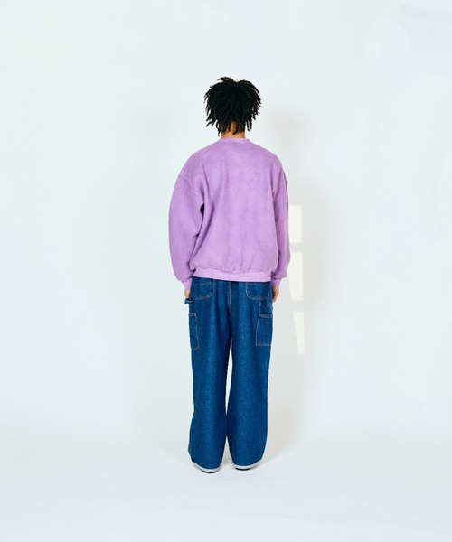 THRIFTY LOOK（スリフティールック）の「星野源様着用 NHK星野源と松重豊のおともだち　THRIFTY LOOK スリフティルック / OTHER SIZE PRINTED CAT SWEAT（スウェット・メンズ・パープル/ブラック/ホワイト・LARGE/X-LARGE/MEDIUM）」の5枚目の写真