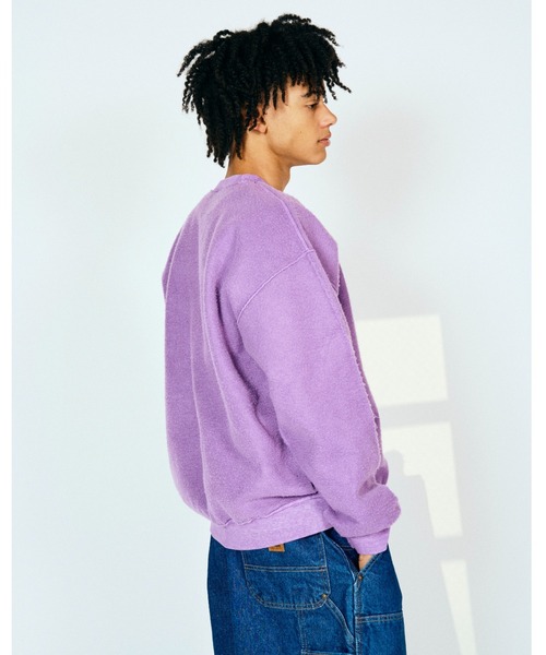 THRIFTY LOOK（スリフティールック）の「星野源様着用 NHK星野源と松重豊のおともだち　THRIFTY LOOK スリフティルック / OTHER SIZE PRINTED CAT SWEAT（スウェット・メンズ・パープル/ブラック/ホワイト・LARGE/X-LARGE/MEDIUM）」の7枚目の写真