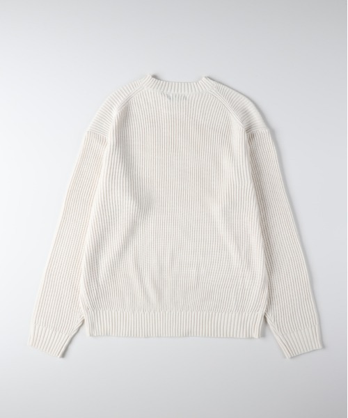 BACK NUMBER（バックナンバー）の「BACK NUMBER(バックナンバー)【メンズ】畔編みクルーネックセーター（ニット/セーター・メンズ・ホワイト/ブラック/オリーブ・S/M/L/XL）」の4枚目の写真