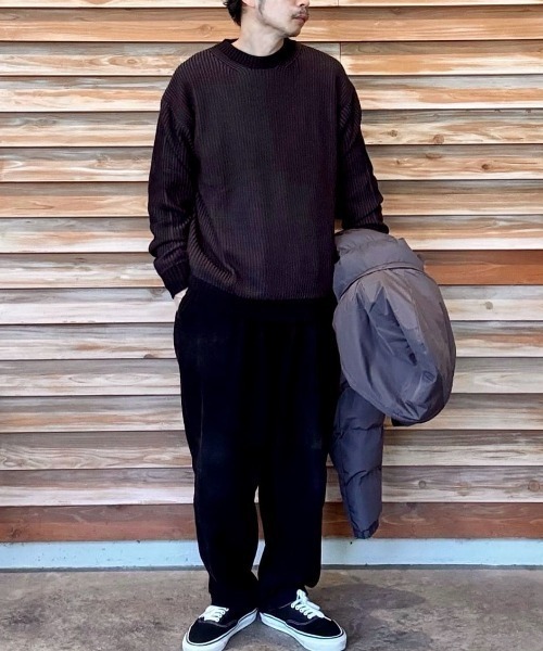 BACK NUMBER（バックナンバー）の「BACK NUMBER(バックナンバー)【メンズ】畔編みクルーネックセーター（ニット/セーター・メンズ・ホワイト/ブラック/オリーブ・S/M/L/XL）」の12枚目の写真